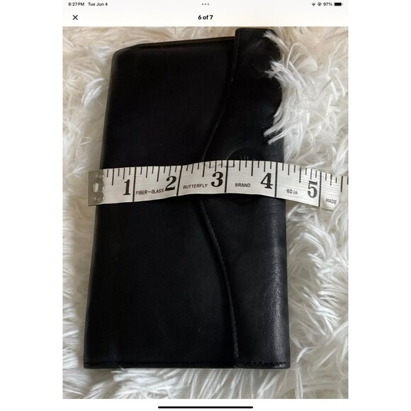 Buxton Women's Black Leather Long Bifold Organizer Wallet with Floral Emboss - Picture 6 of 7